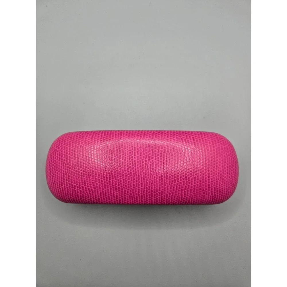 Lilly Pulitzer Hot Pink Clamshell Eyeglass‎ Case Hard Shell with Blue Lining